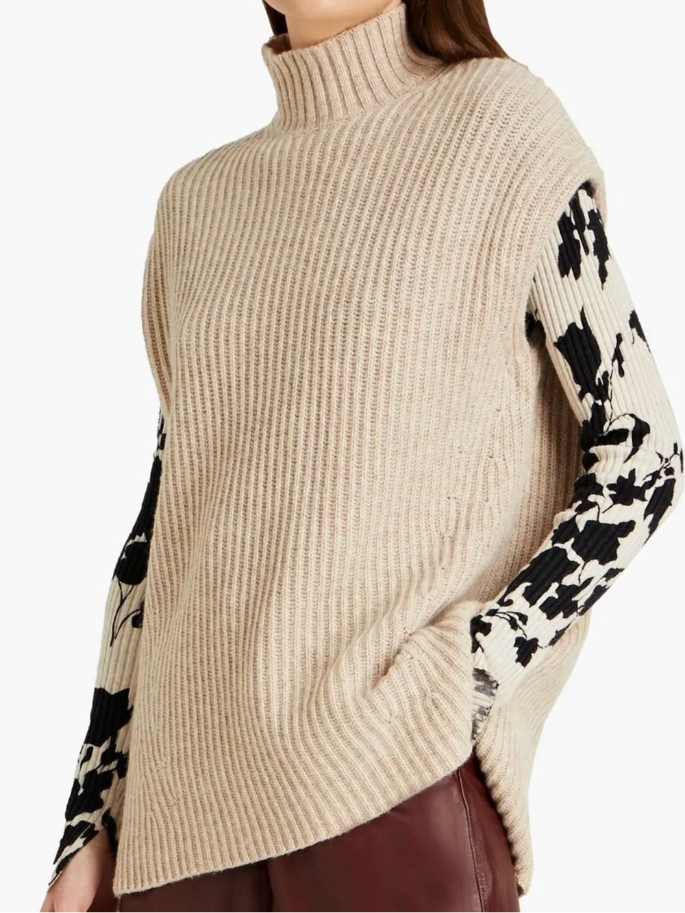GANNI - Turtleneck Sleeveless Wool Knit Vest